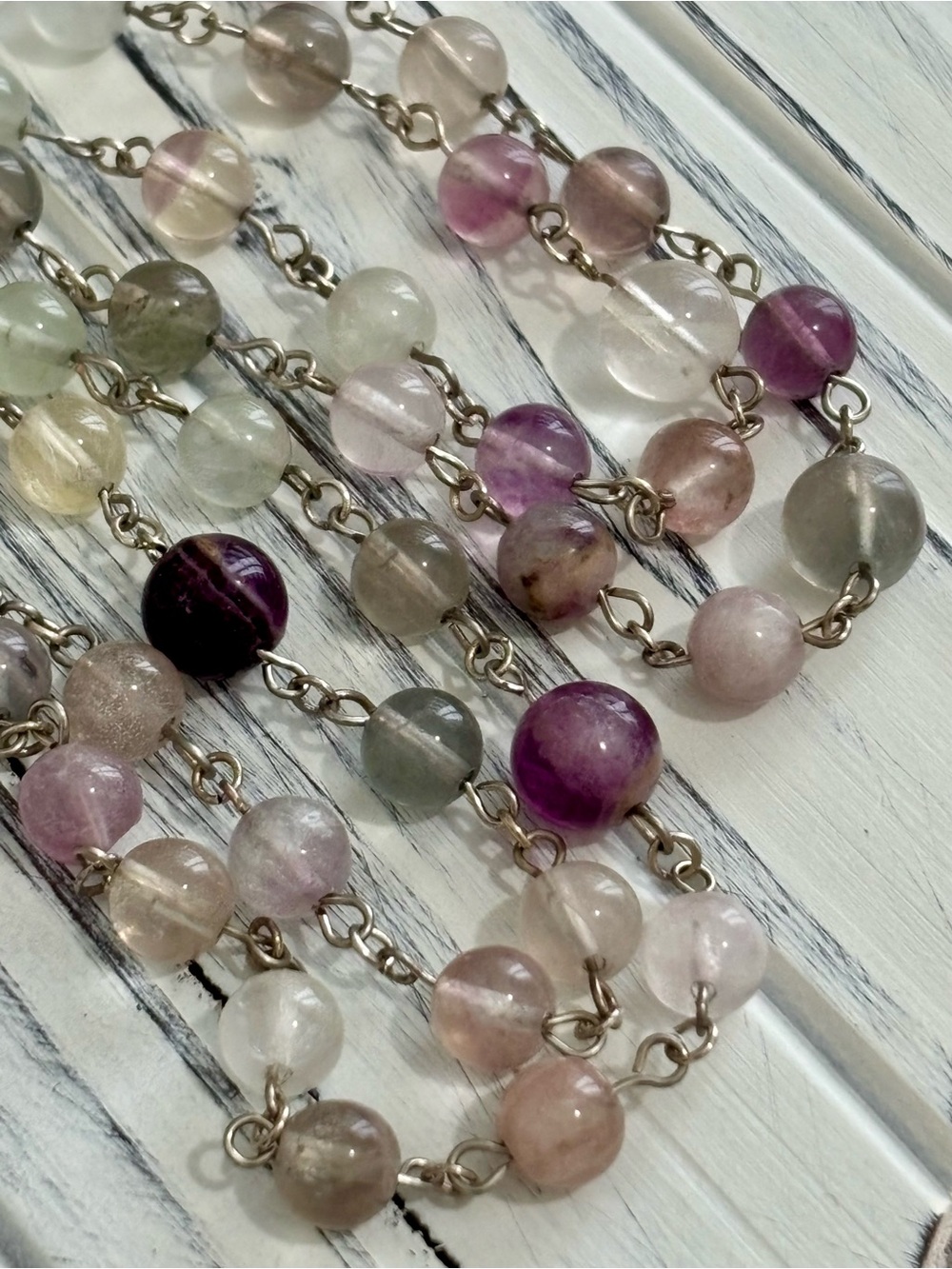 ๐ฟ Flourite Gemstone Bead Rosary - Picture 2 of 3